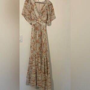 Baltic Born Cream and Orange Floral Maxi Dress